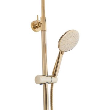 wohnwerk.idee Duschsystem Duschsystem Dusche mit Wannenauslauf mit Thermostat Lungo Gold, 2 Strahlart(en)
