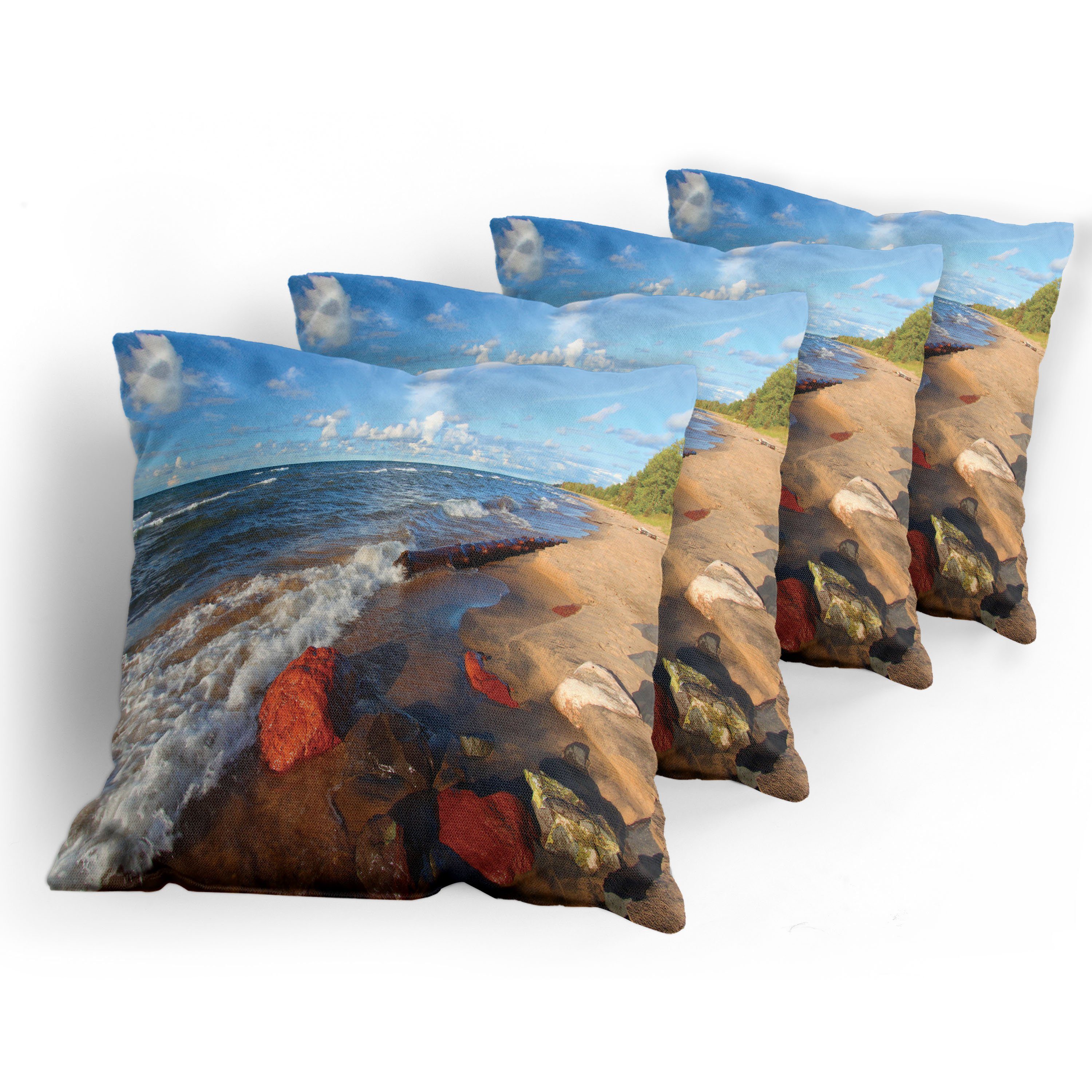 Kissenbezüge Beachy Sommer-Landschaft (4 Theme Digitaldruck, Stück), Abakuhaus See Modern Accent Doppelseitiger