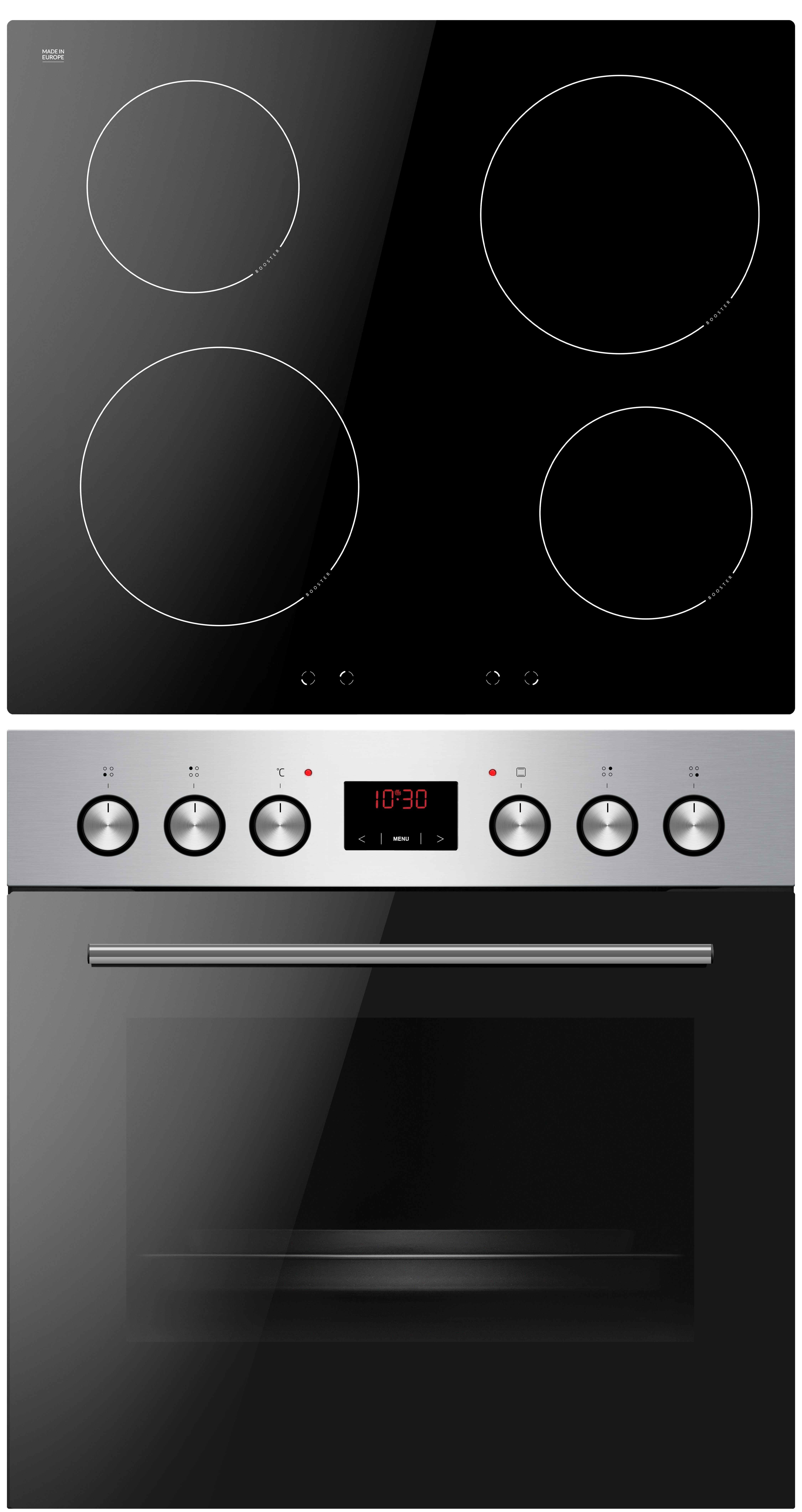 Amica Induktions Herd-Set EHI 935 333 E, Steam Clean, Alles im Griff: Timer, klare Sicht, schnell sauber