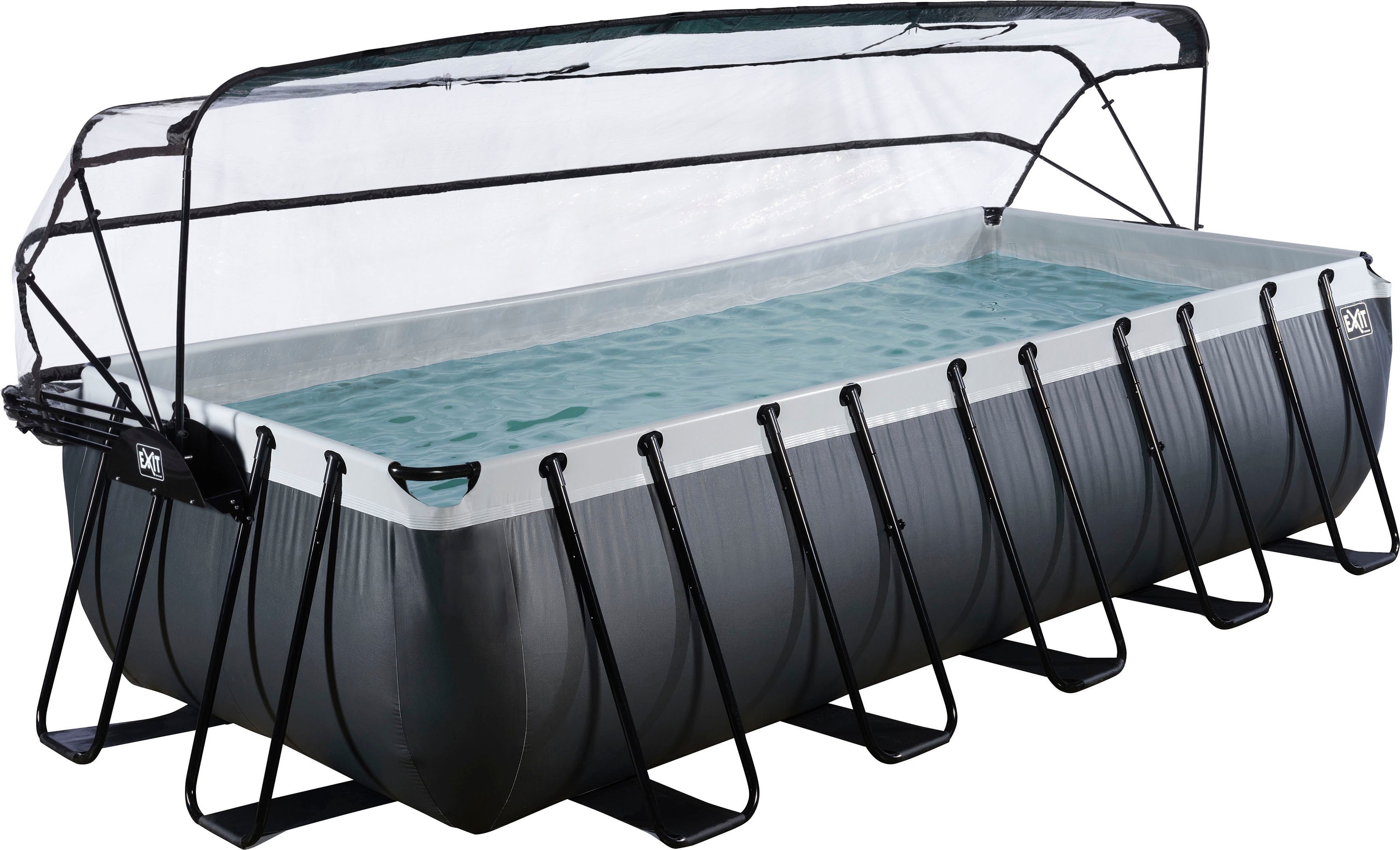 EXIT Framepool inkl. multifunktionaler Poolabdeckung (Set, 4-tlg), BxLxH: 250x540x122 cm, mit Sandfilterpumpe & Sicherheitsleiter