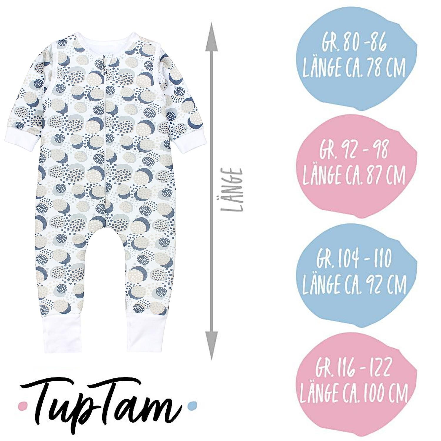 TupTam Babyschlafsack 2.5 TOG Schlafsack BIO-Baumwolle mit Beinen und Ärmeln Herbst Winter