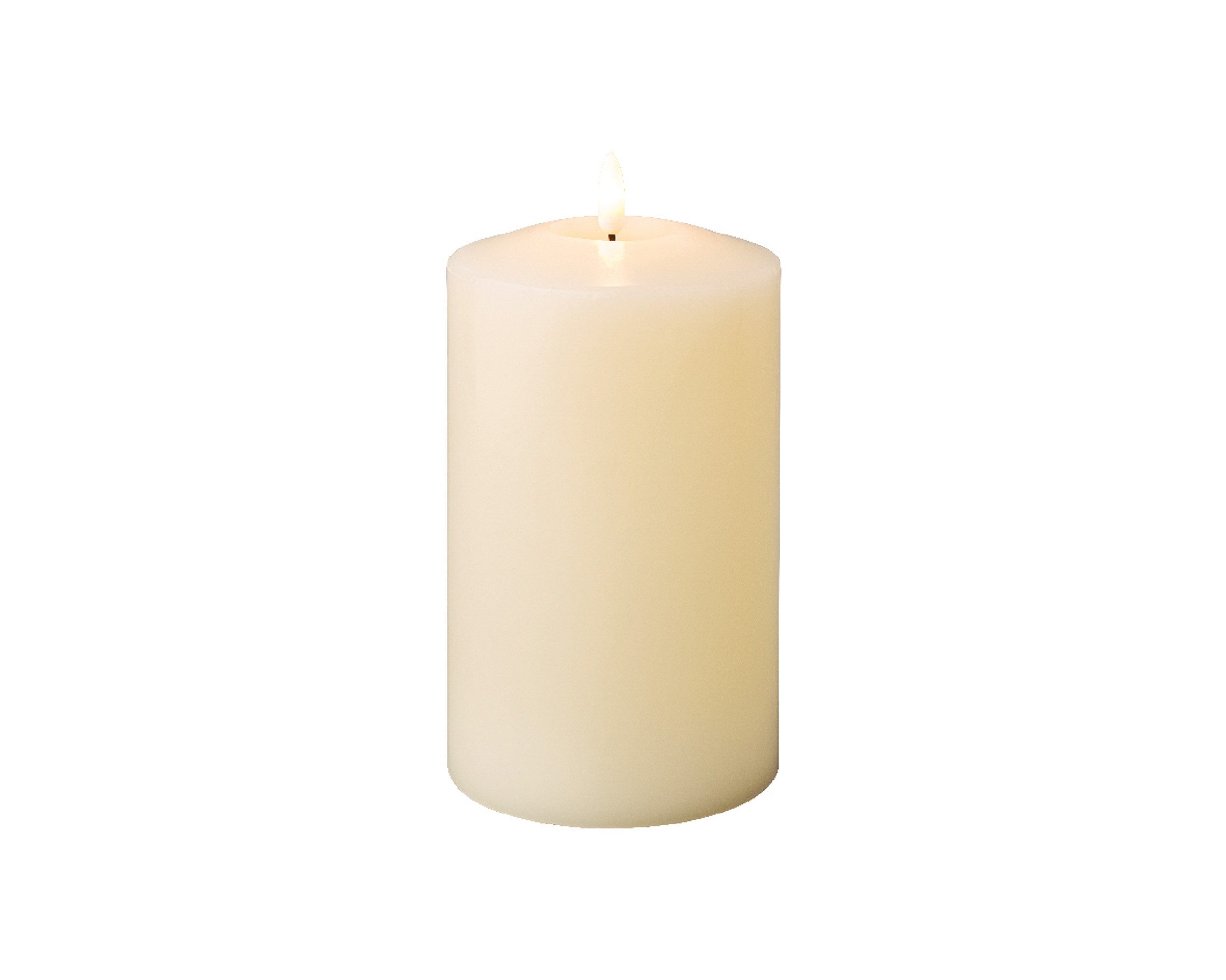 Lumineo LED-Kerze, Timer, warmweiß, LED Kerze 10x19cm mit Timer Wachs Creme / Warmweiß