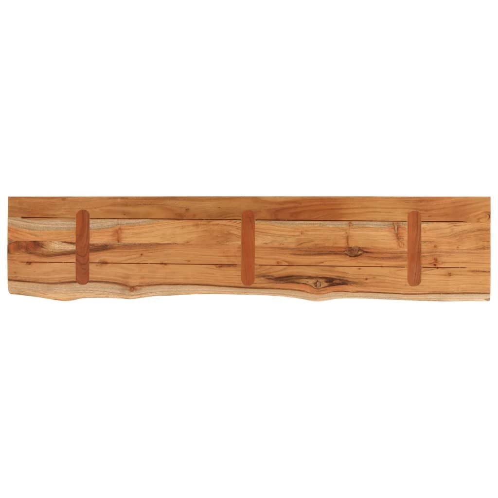 vidaXL Tischplatte Wandregal 120x20x2,5 cm Rechteckig Massivholz Baumkante (1 St) – Bild 5 von 5