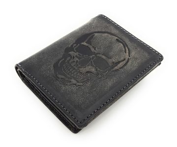 JOCKEY CLUB Geldbörse Skull, aus echt Leder mit RFID Schutz und geprägtem Totenkopf