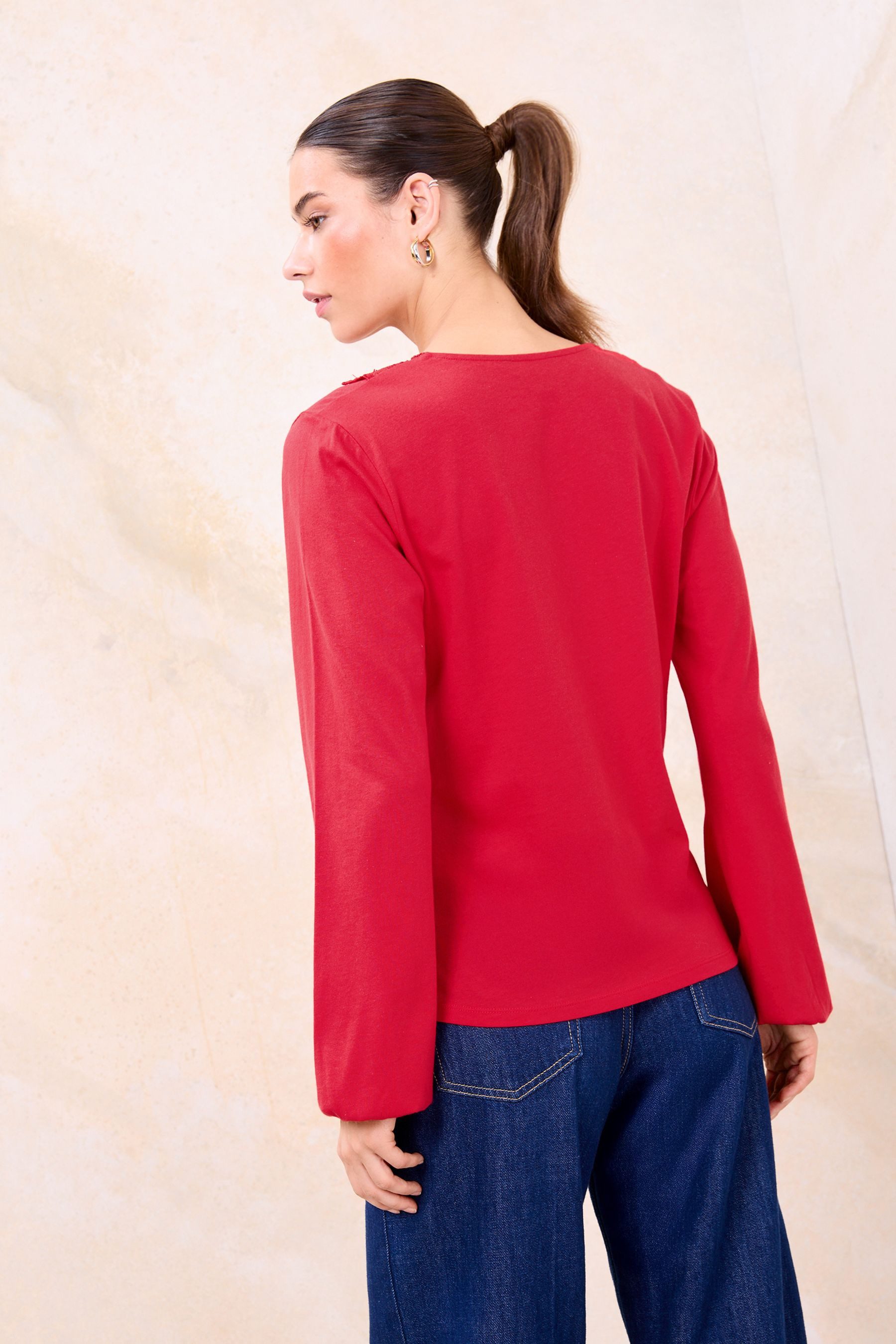 LIPSY Langarmbluse Lipsy Langarmshirt mit Spitzendetail, Regular (1-tlg) günstig online kaufen