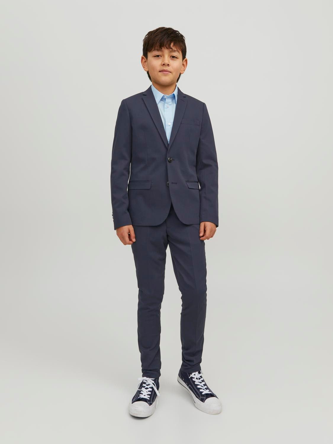 Jack & Jones Junior Anzughose JPRSOLAR elastisch, pflegeleicht, komfortabel unifarben, modisch, slim fit, Web