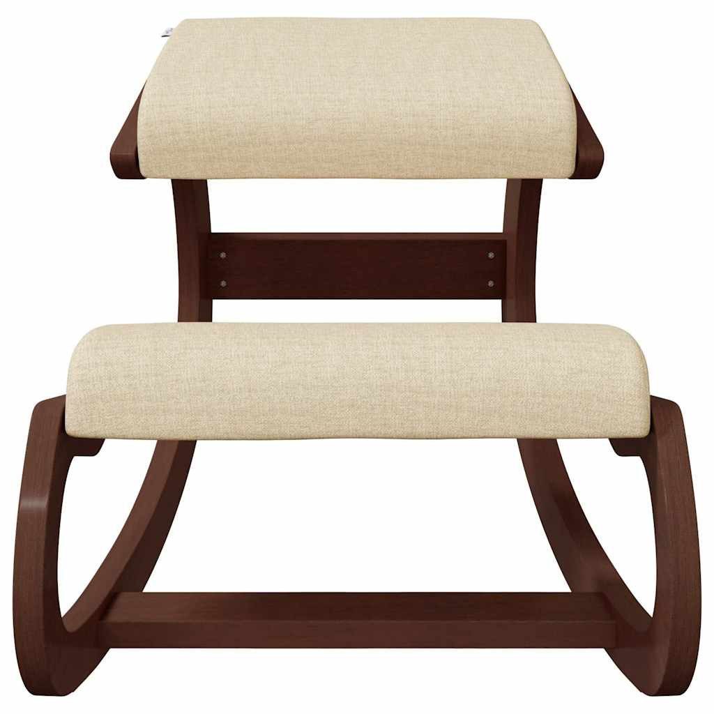 vidaXL Schaukelstuhl Kniestuhl Creme 55x84x55 cm Birkensperrholz (1 St)