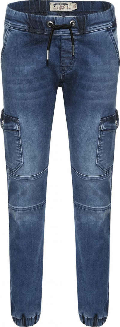 BLUE EFFECT Stretch-Jeans blue effect boys Cargo Hose Jeans wide XXL Stretch Pants medium blue