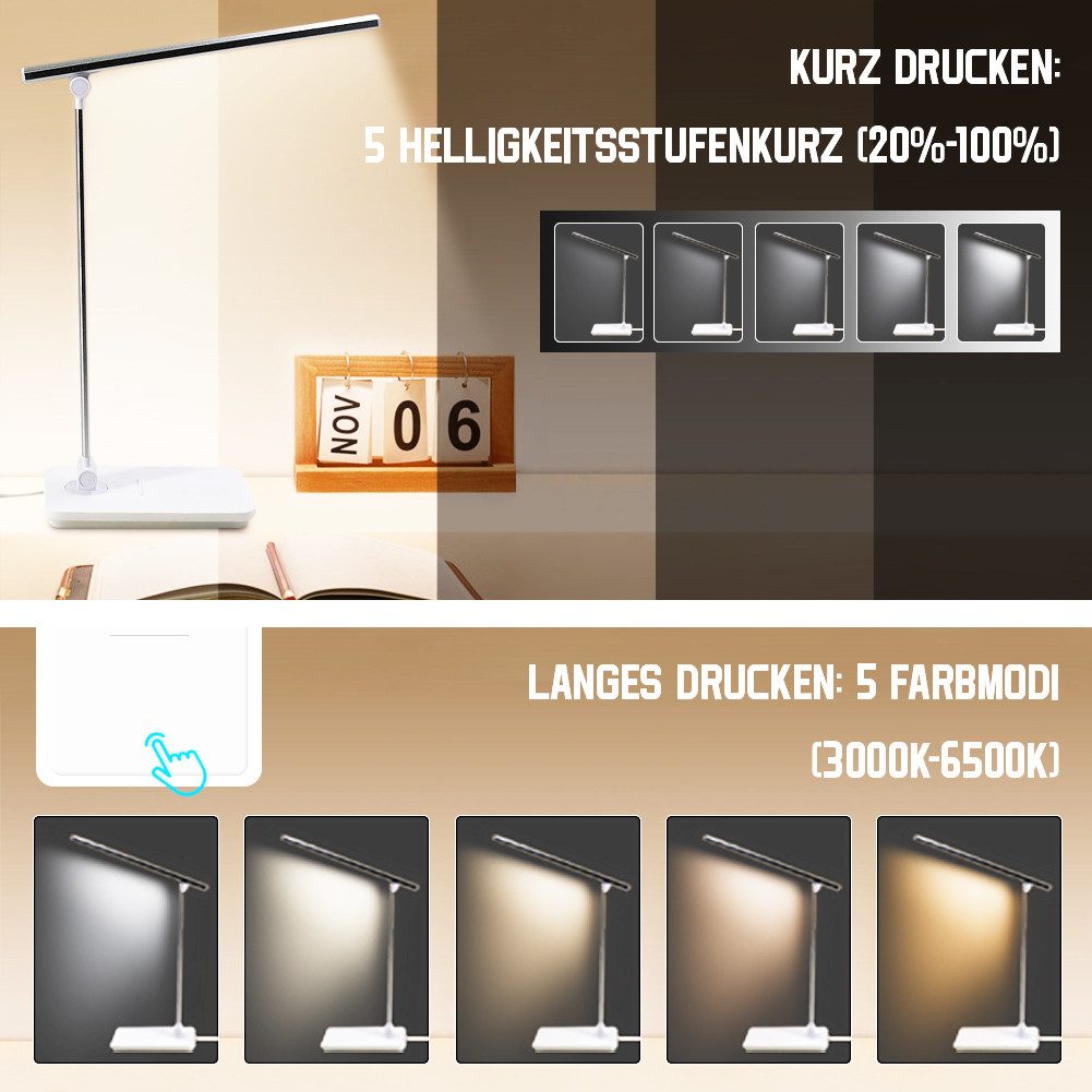 HT LED Schreibtischlampe Dimmbare Tischlampe, LED günstig online kaufen