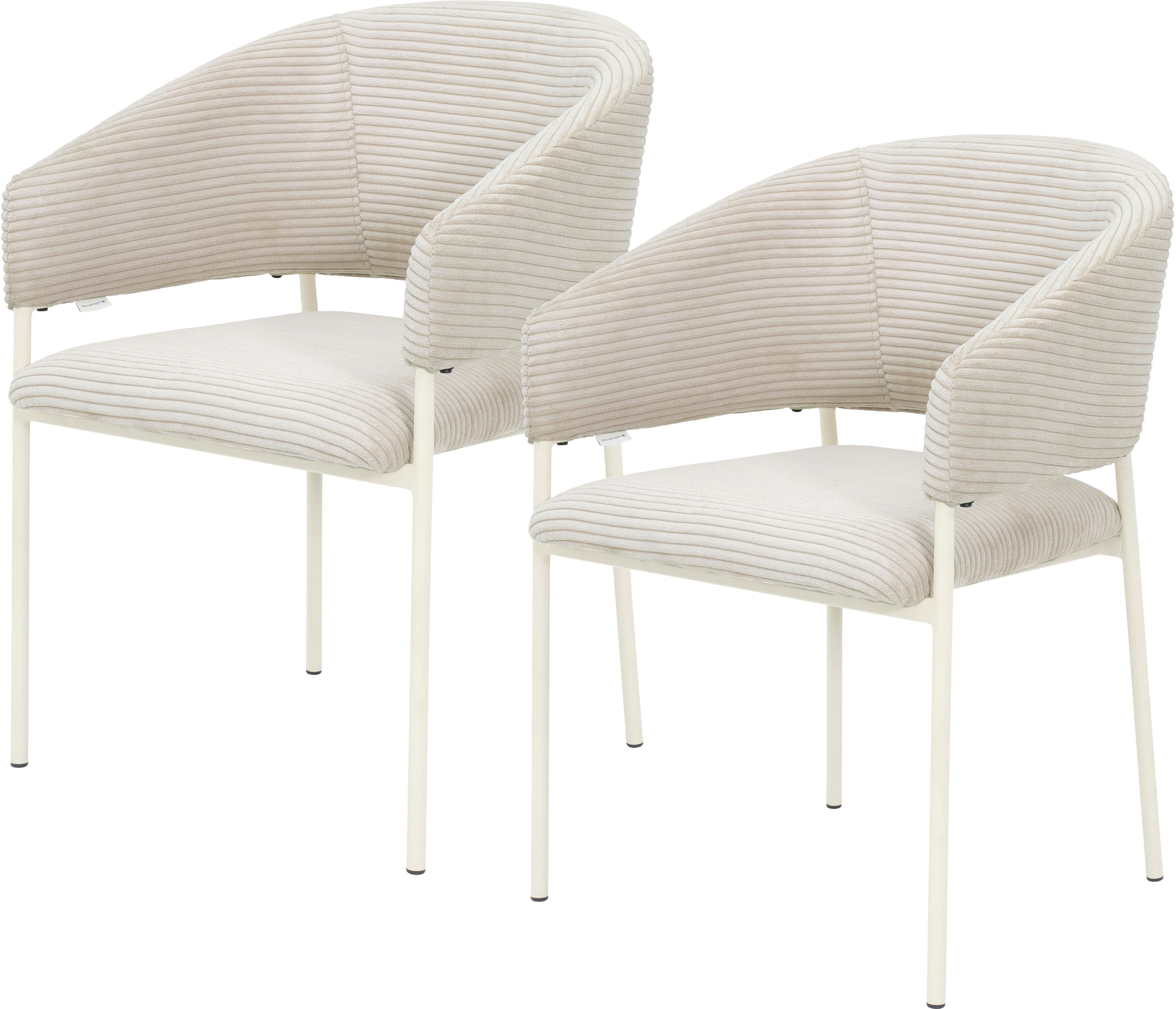 TOM TAILOR HOME Armlehnstuhl EMBRACE ARMCHAIR (Set, 2 St), Esszimmerstuhl, mit Armlehnen, 4-Fußgestell, Rückenausschnitt