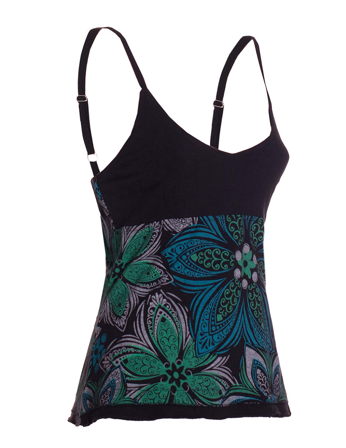 Vishes Shirttop Sommer Top Damen Hemdchen Träger Floral Bedruckt Baumwolle Alternative Mode, Boho, Hippie, Ethno, Festival