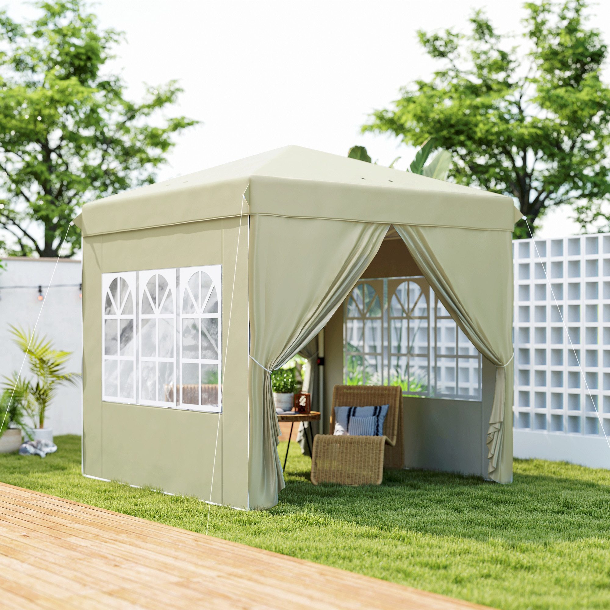 Outsunny Faltpavillon 2,5x2,5m, wasserabweisend stabil winterfest, günstig online kaufen
