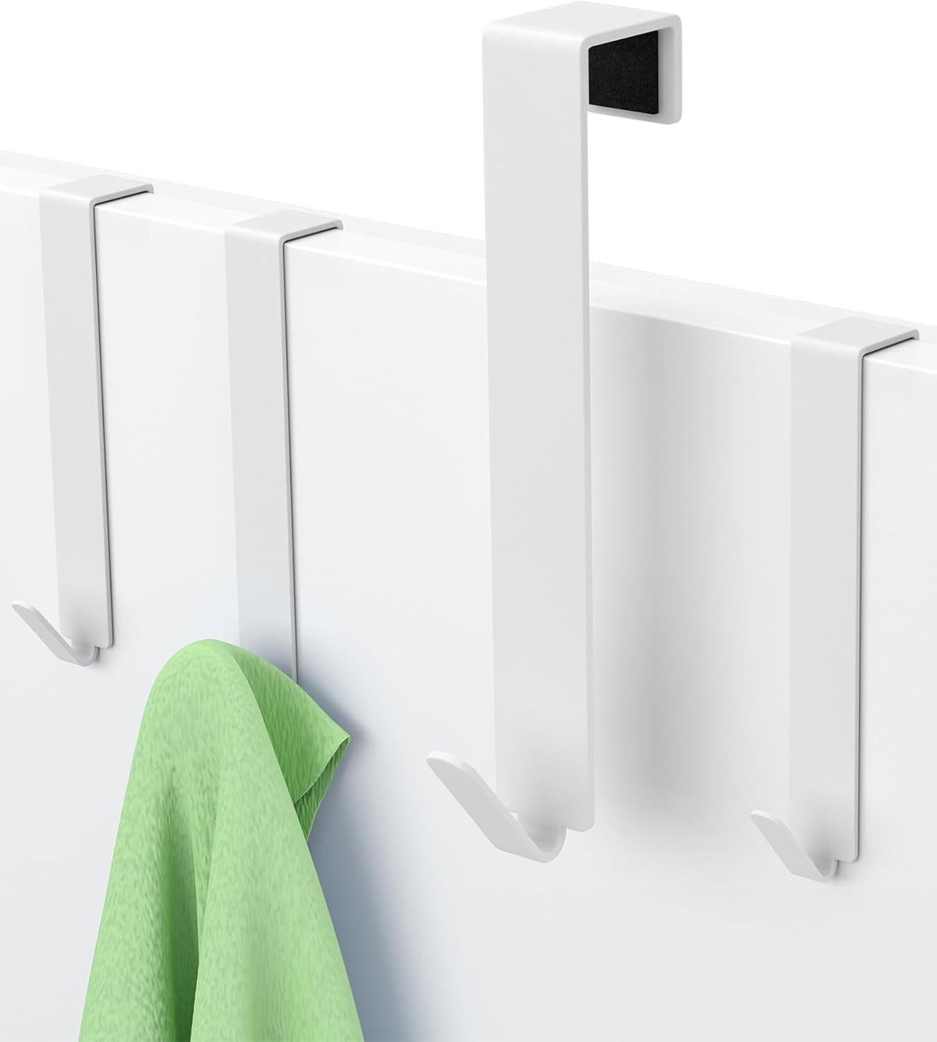 MDCASA Türhaken I Premium Türhaken zum Einhängen inkl. Filzpad, Für alle gängigen Türen, (Set, 4), Stabile Haken zum Einhängen, bis 15 mm Türfalz