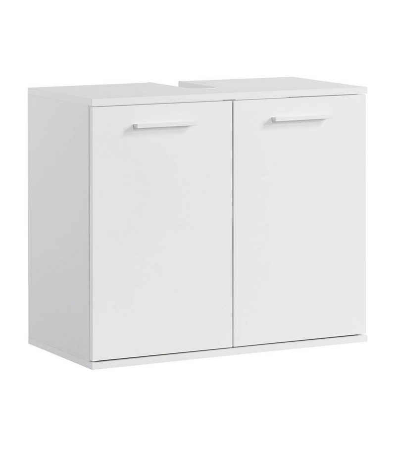 mokebo Waschbeckenunterschrank Der Waschbär (mit Einlegeboden) Waschtischunterschrank oder Badezimmerschrank in Weiß
