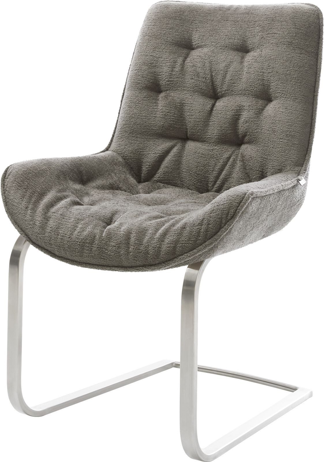 DELIFE Polsterstuhl Taimi-Flex, Freischwinger flach Edelstahl günstig online kaufen