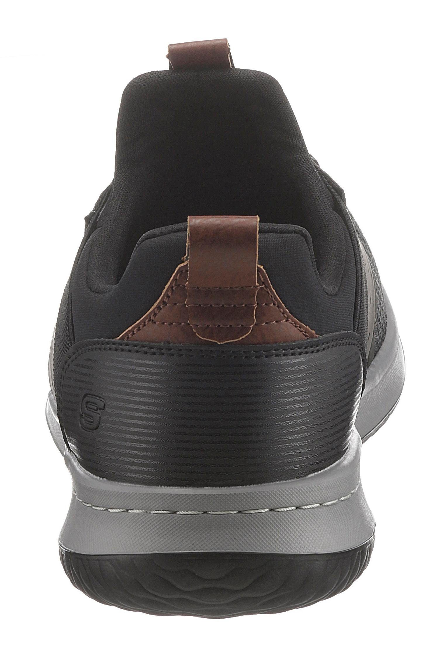 grau mit praktischem schwarz Delson-Camben Gummizug Skechers Sneaker