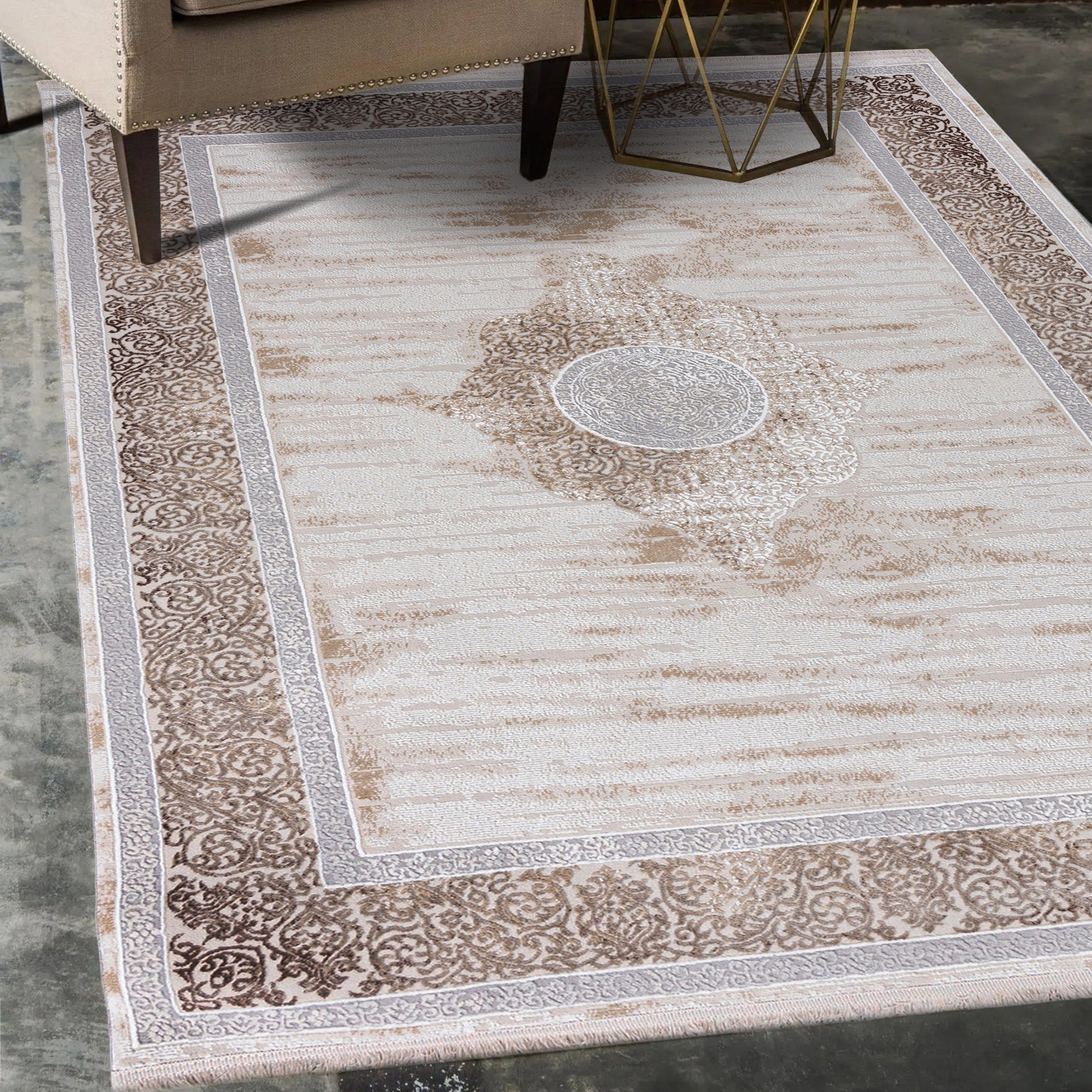 Mazovia Orientteppich Orientalisch Teppich mit Fransen, 80 x 150 cm, Kurzfl günstig online kaufen