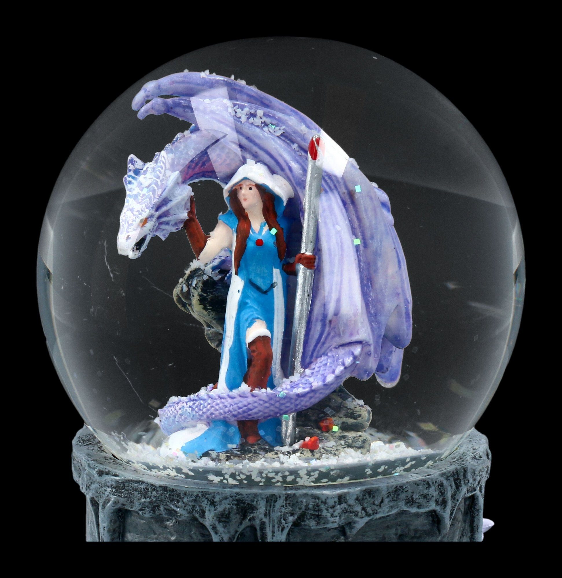Dragon Dekoration Shop Drache Fantasy Figuren Anne - Stokes Mage GmbH - Schneekugel Schneekugel -