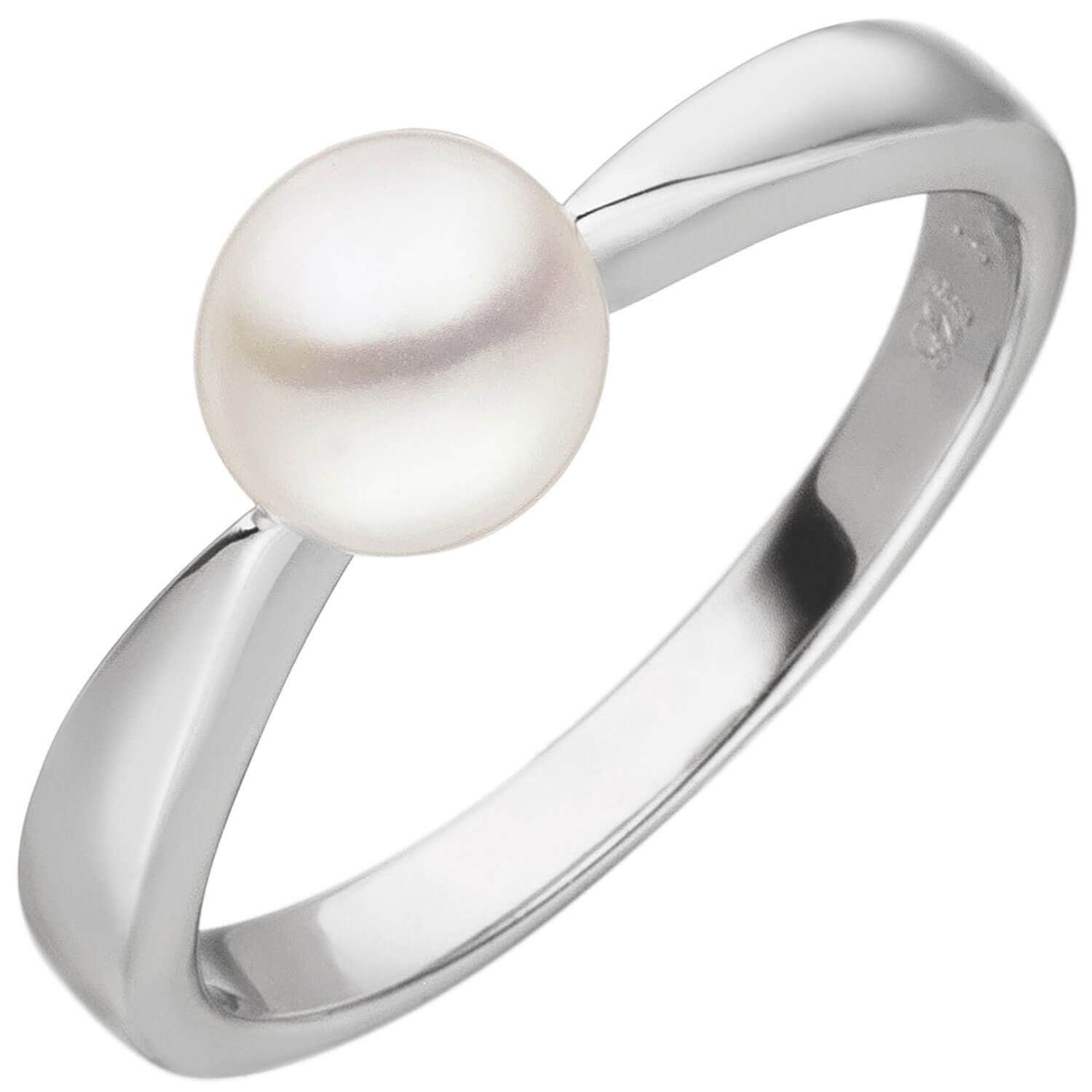 Silberring Ring mit Süßwasser Zuchtperle, 925 Silber