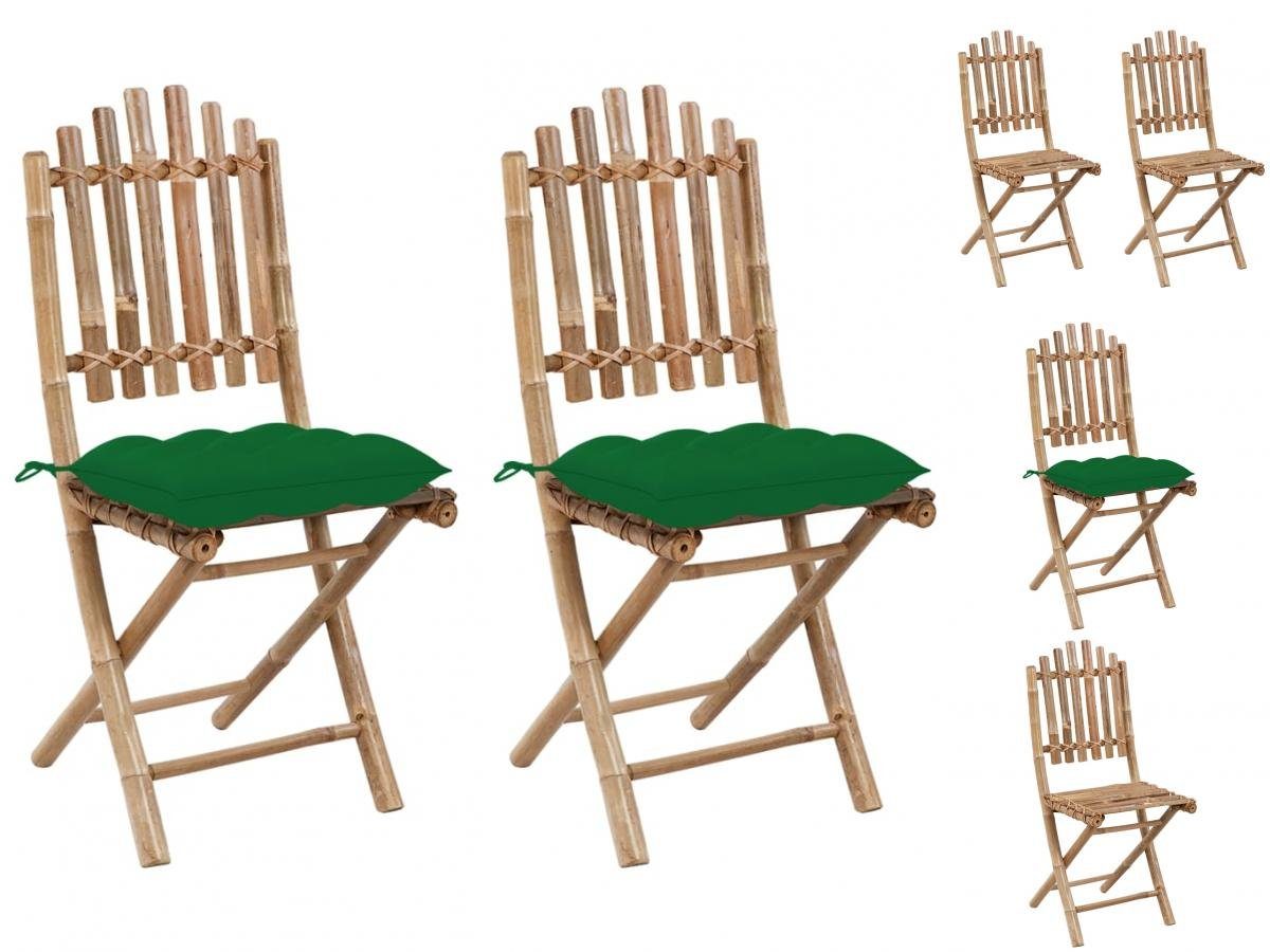 vidaXL Gartenstühle mit Kissen 2 STK Bambus 