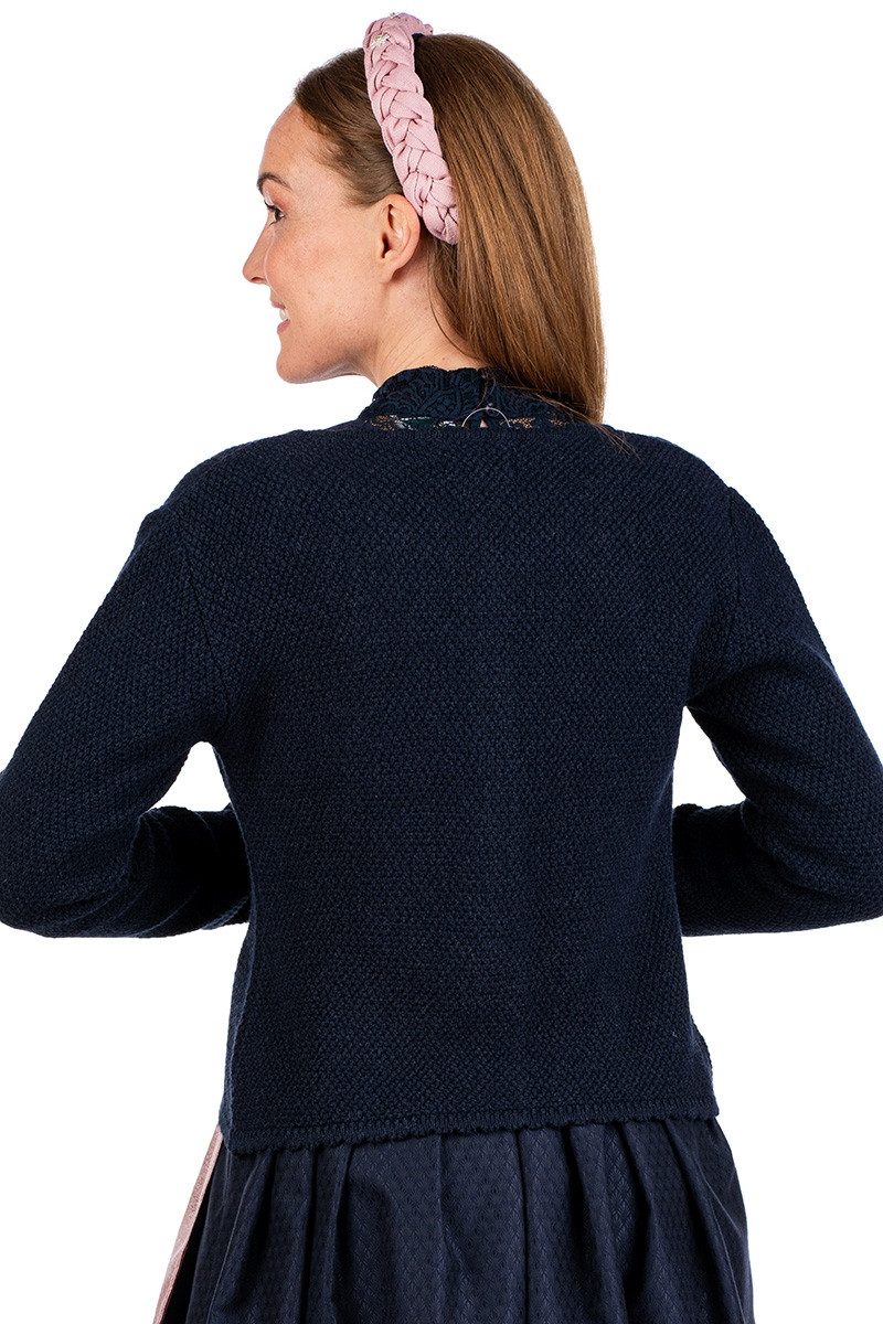 MarJo Trachtenstrickjacke Trachten Strickjacke - VILSECK - nachtblau