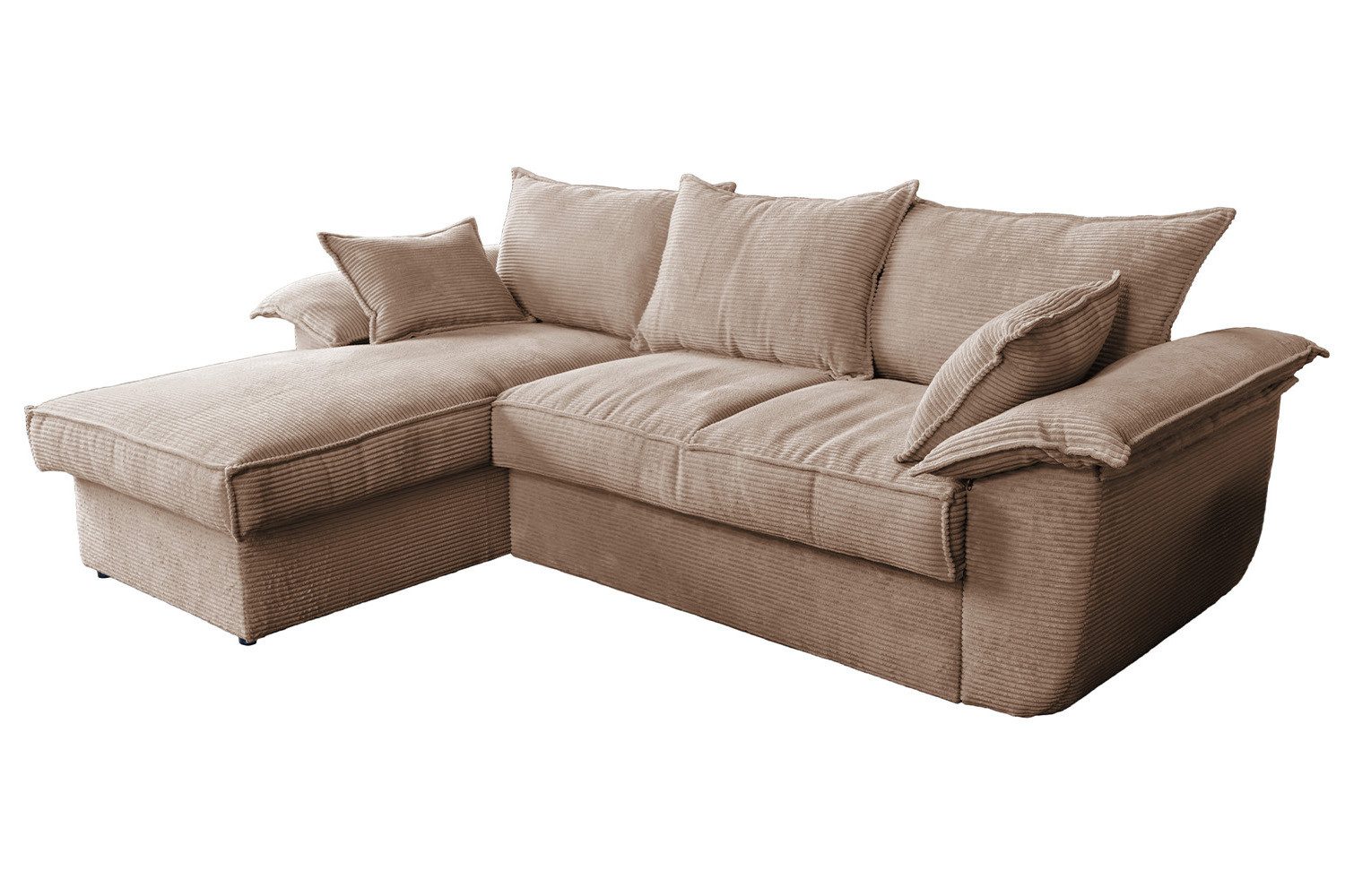 KAWOLA Schlafsofa DAMETO Cordsofa - Schlafgelegenheit & Stauraum - Eckcouch günstig online kaufen