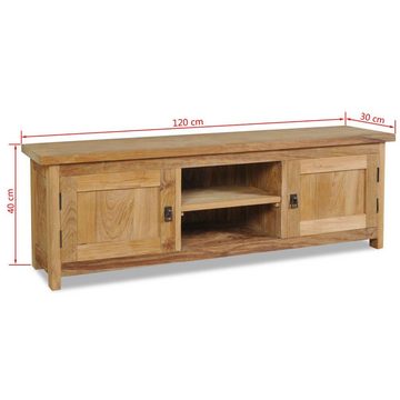 vidaXL TV-Schrank TV-Schrank Massivholz Teak 120x30x40 cm