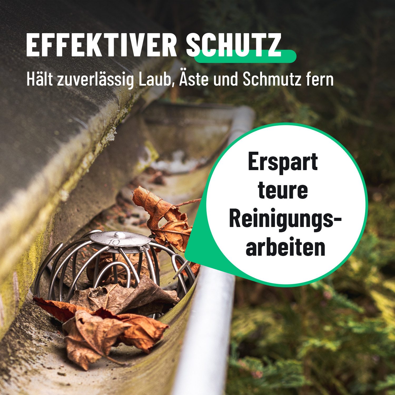 greate. Laubschutznetz Dachrinnen Laubschutz Edelstahl 87 bis 100mm - Fallrohrschutz (1-St)