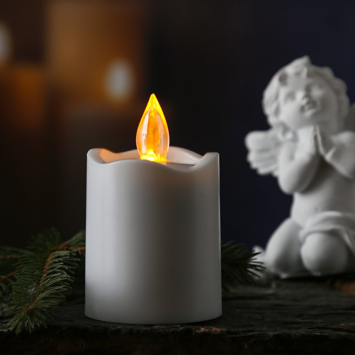 MARELIDA LED-Kerze LED Grabkerze Grablicht flackernd Lichtsensor H: 9,5cm b günstig online kaufen