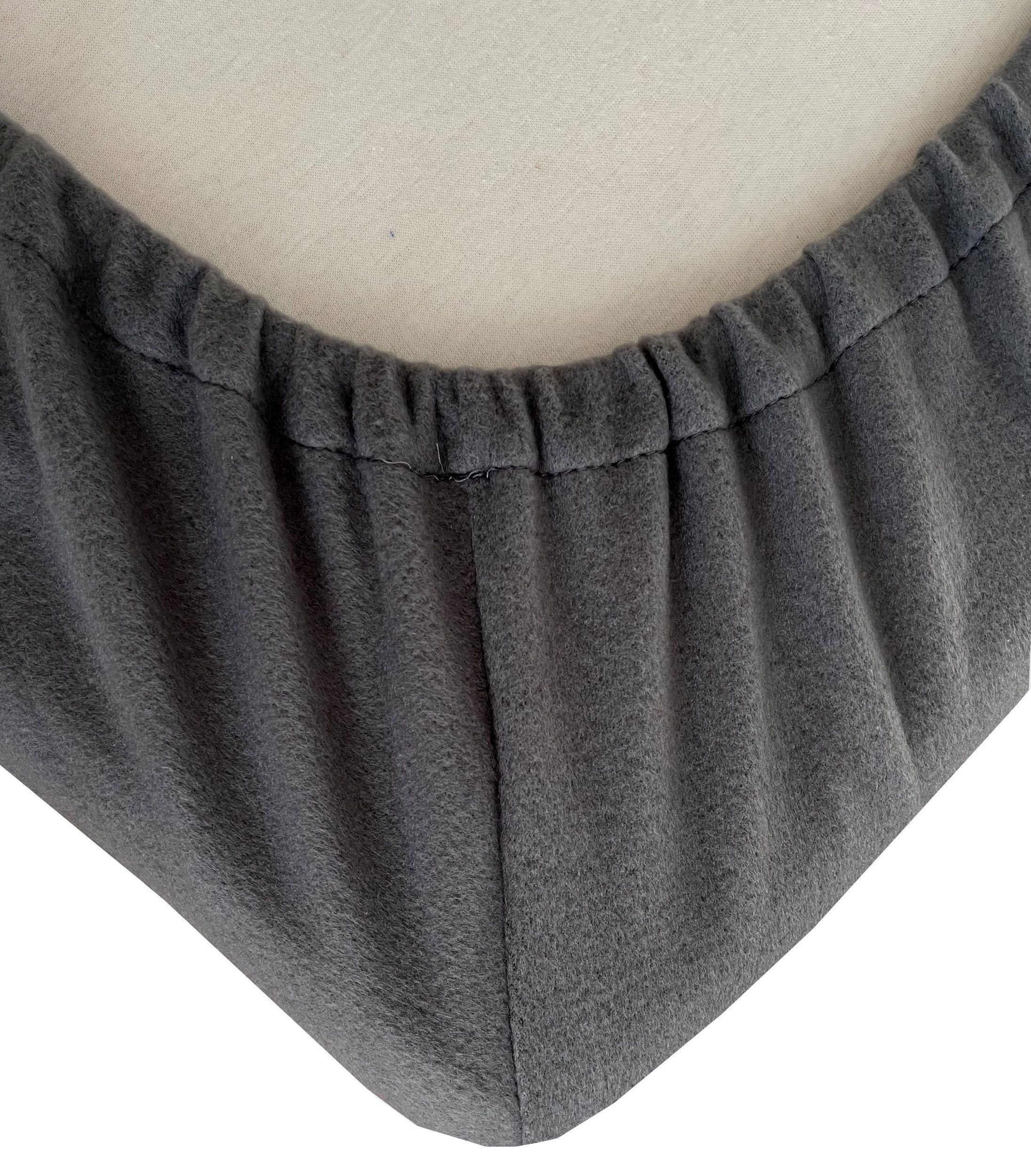 Visaggio Spannbettlaken Winter Mikrofaser-Fleece Spannbetttuch, Microfaser-Fleece, Gummizug: rundum, Thermofleece kuschelig weich, Einfarbig – Bild 2 von 4