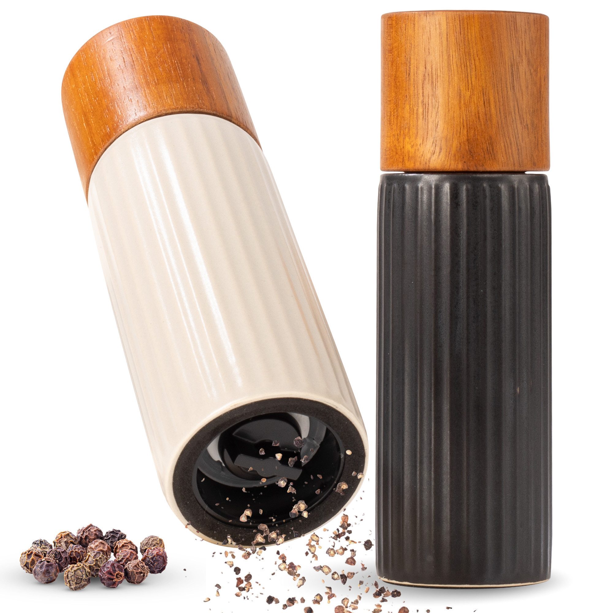 Moritz & Moritz Gewürzmühle Gewürzmühlen Set PEPE schwarz / hellgrau manuell