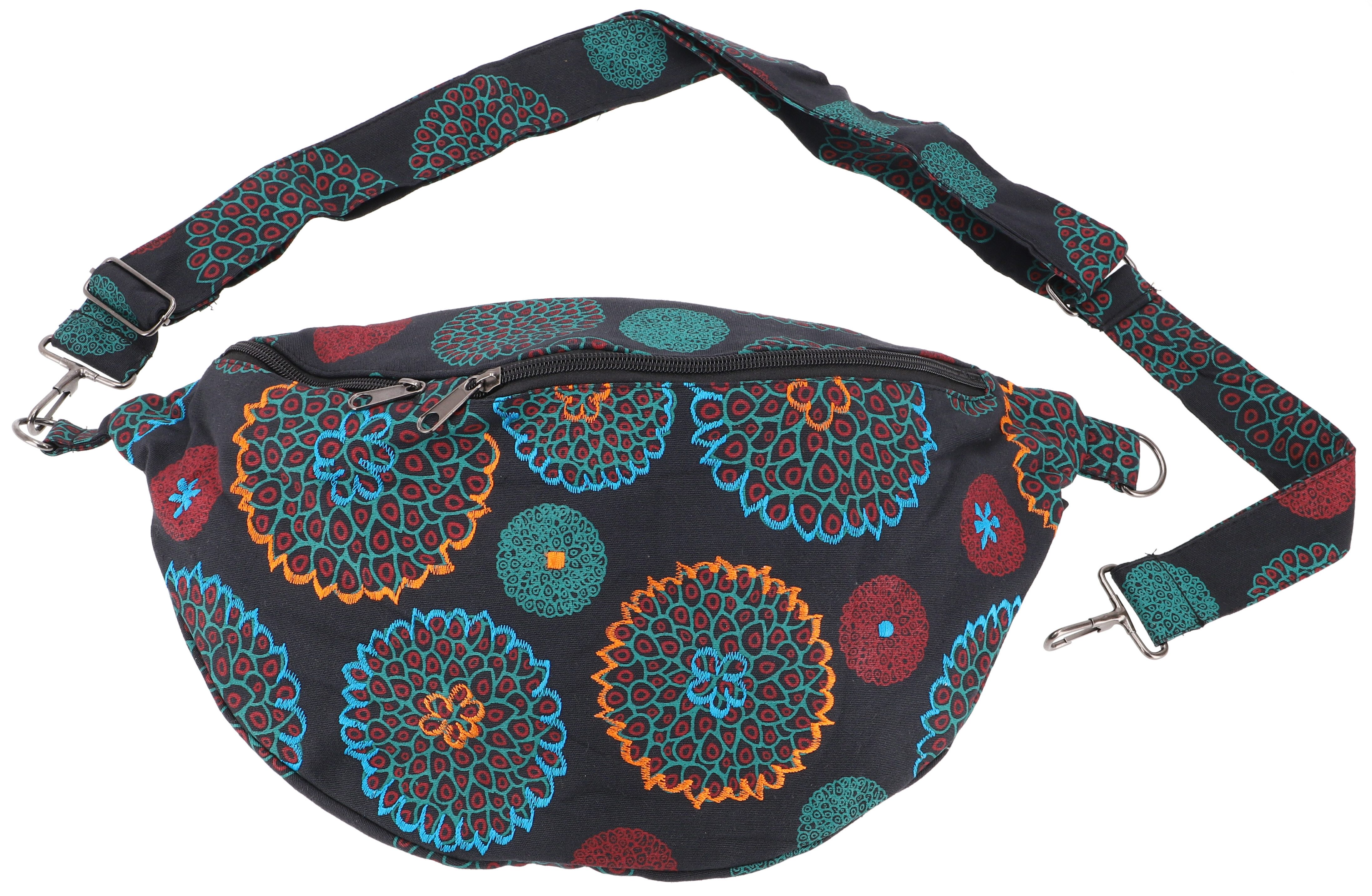 Schultertasche Crossbodybag, besticktes Moonbag, Bananabag,..