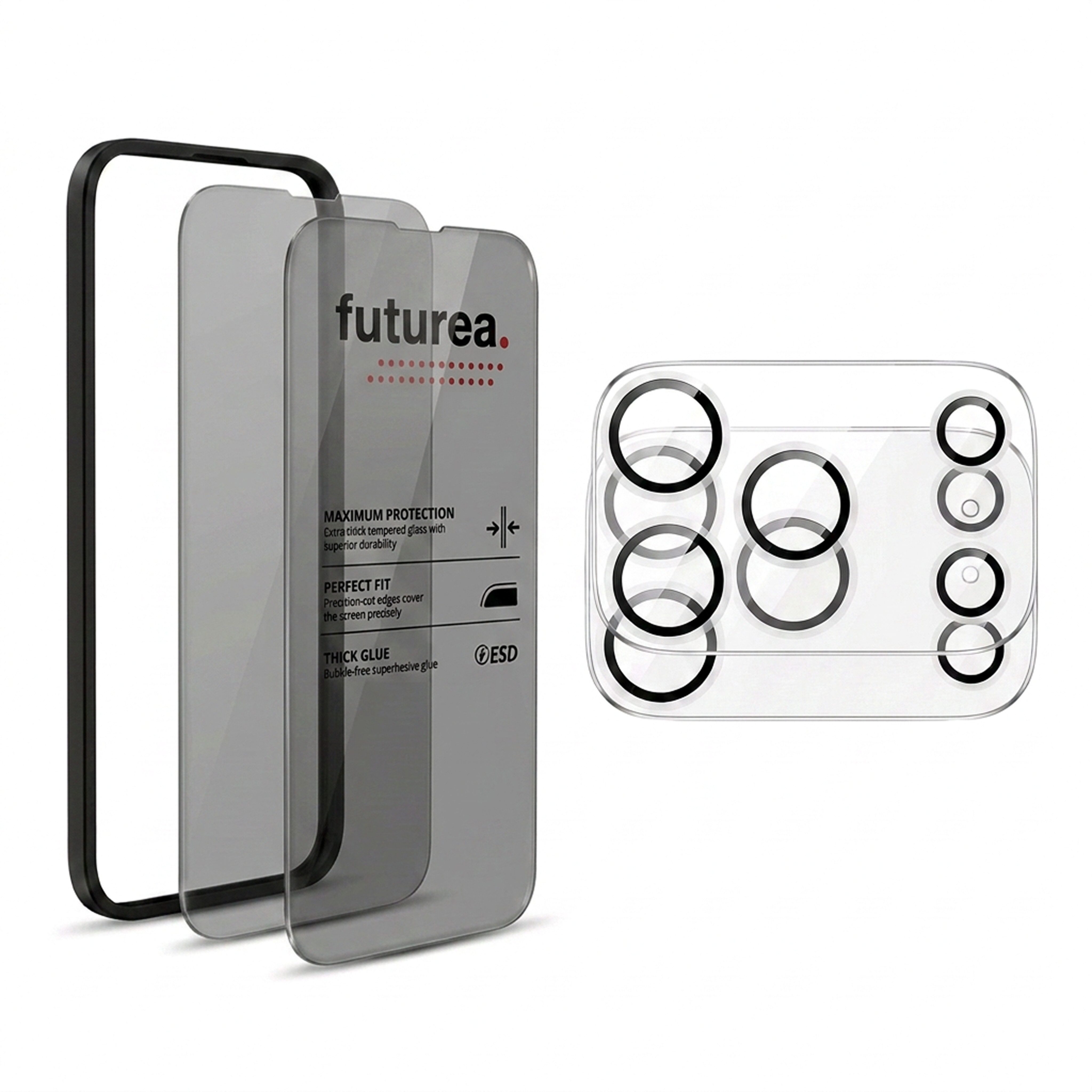 Futurea Displayschutzglas 2er Pack Panzerglas Anti-Spy Privacy Sichtschutz 9H mit Kameraschutz für iPhone 18 Pro Max, 2er Vorteilsset, 2 Stück, Blickdicht Anti Fingerabdruck Ölabweisende Schicht