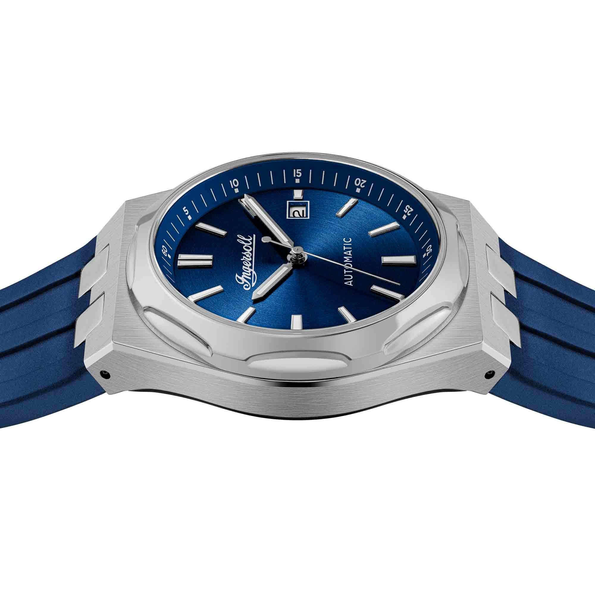 Ingersoll Automatikuhr The Rider I16802, Armbanduhr, Herrenuhr, Mechanische Uhr, Silikonarmband, analog