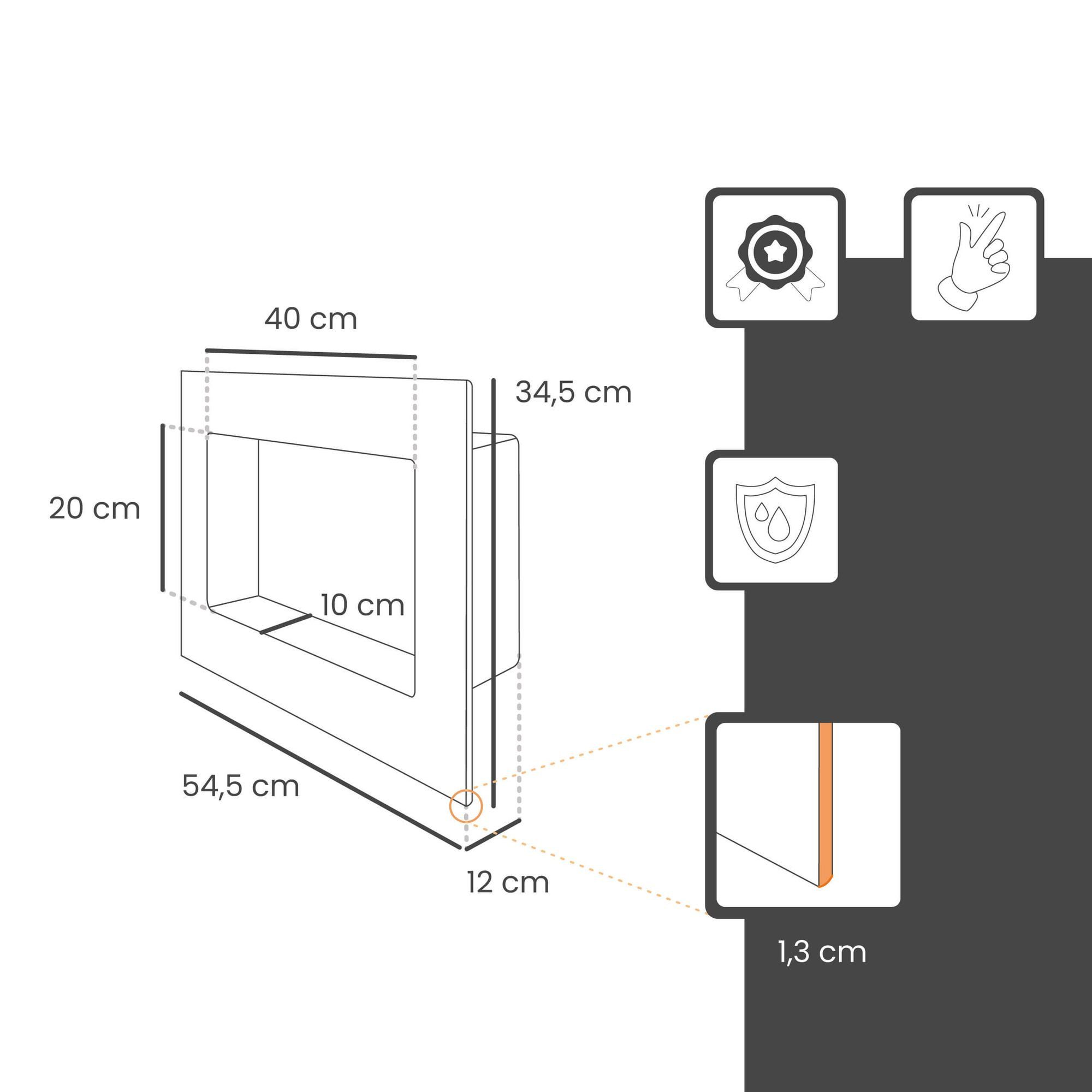 PROTEKTOR Duschregal Befliesbare Wandnische für die Dusche, 20 x 40cm, Befliesbare Bad Duschablage 1-tlg., wasserdicht, platzsparende Ablagemöglichkeit