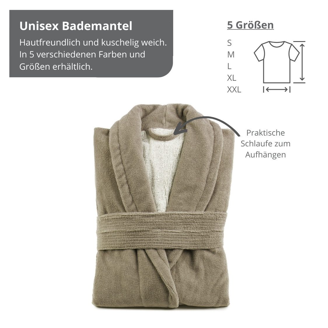 liebling Bademantel Rom, Baumwolle, Polyester-Mikrofaser, zwei aufgesetzte Taschen, Schalkragen, Bindegürtel, aus saugfähigem, sanftem Baumwoll-Frottier, hautsympathisch, weich