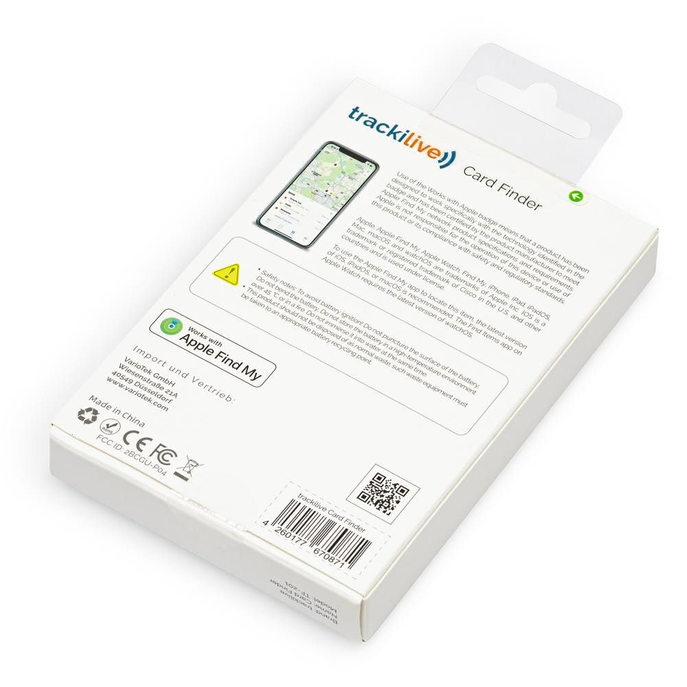 trackilive Cardfinder TF-201 GPS-Ortungsgerät (für Brieftasche, Telefon, wasserdicht, schwarz)