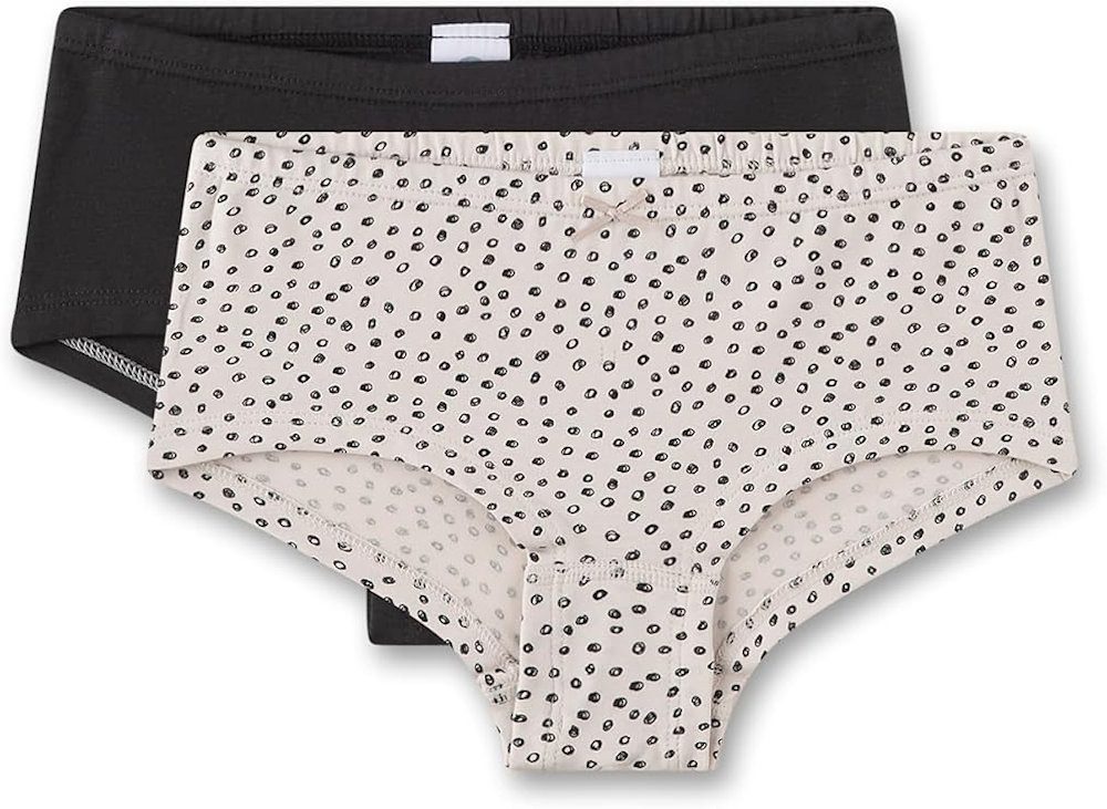 Slip Sanetta Mädchen 2er Pack Cutbrief Slip gepunktet + uni schwarz
