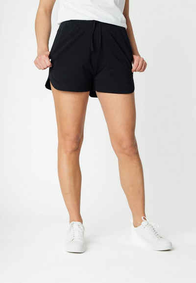 MELA Shorts Damen Jersey Shorts SUNYATA Seitenschlitze mit abgerundetem Saum