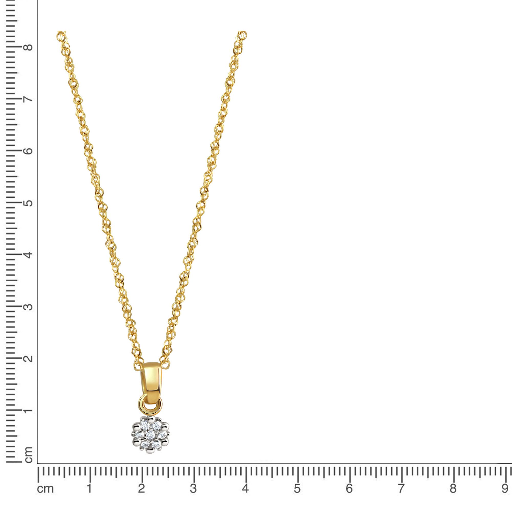 Fascination by Ellen K. Kette mit Anhänger 375 Gelbgold mit Zirkonia weiß 4 günstig online kaufen