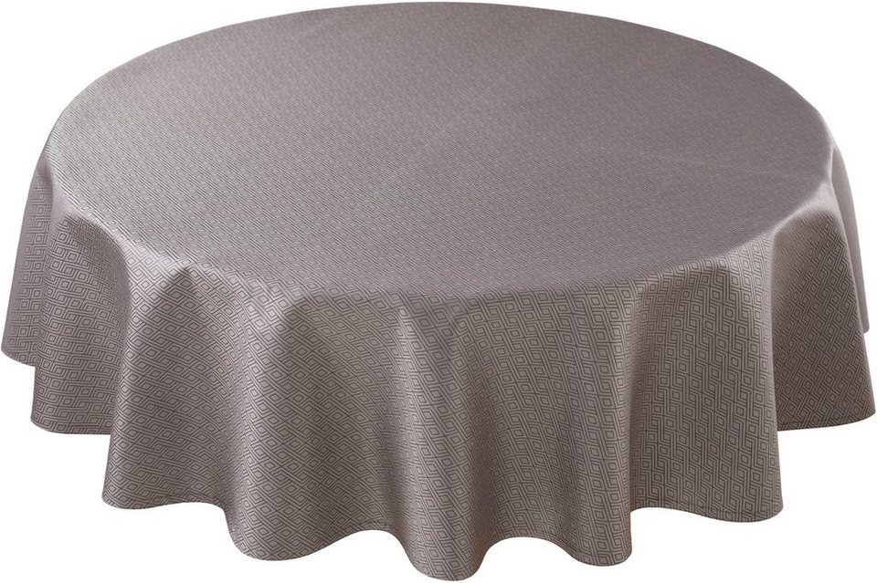 Curt Bauer Tischdecke 3947 Riga, rund, mit Rautenmotiv, Damast-Tischwäsche ( 1-tlg), aus 59% Baumwolle, 41% Polyester, merzerisiert, mit Fleckschutz