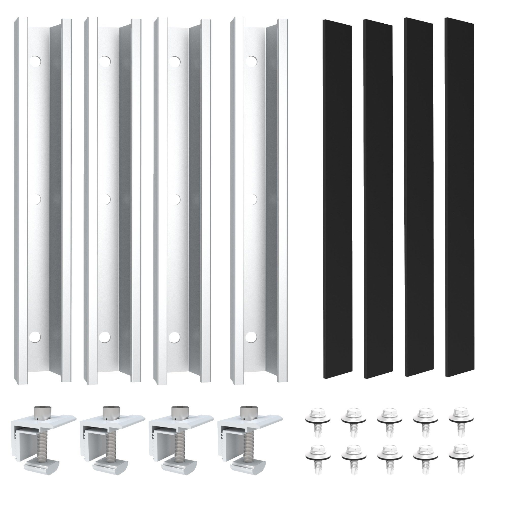 NuaSol Solarmodul-Halterung Trapezblechdach-Montageset Kurzprofil 20 cm