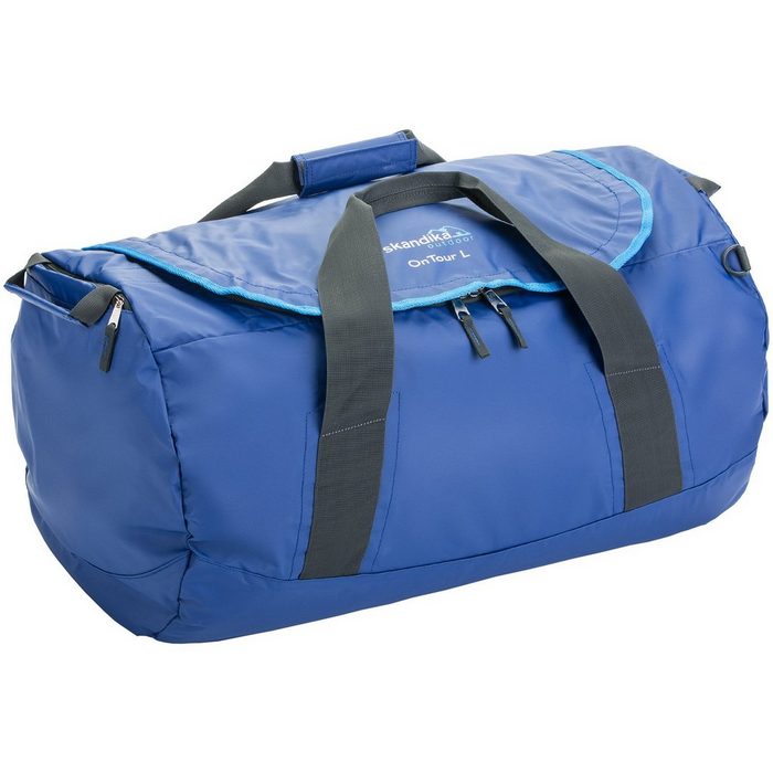 Skandika Reisetasche On Tour L (blau) Reisetasche strapazierfähige und wasserdichte PVC-Plane Nassfach verstellbares Tragesystem