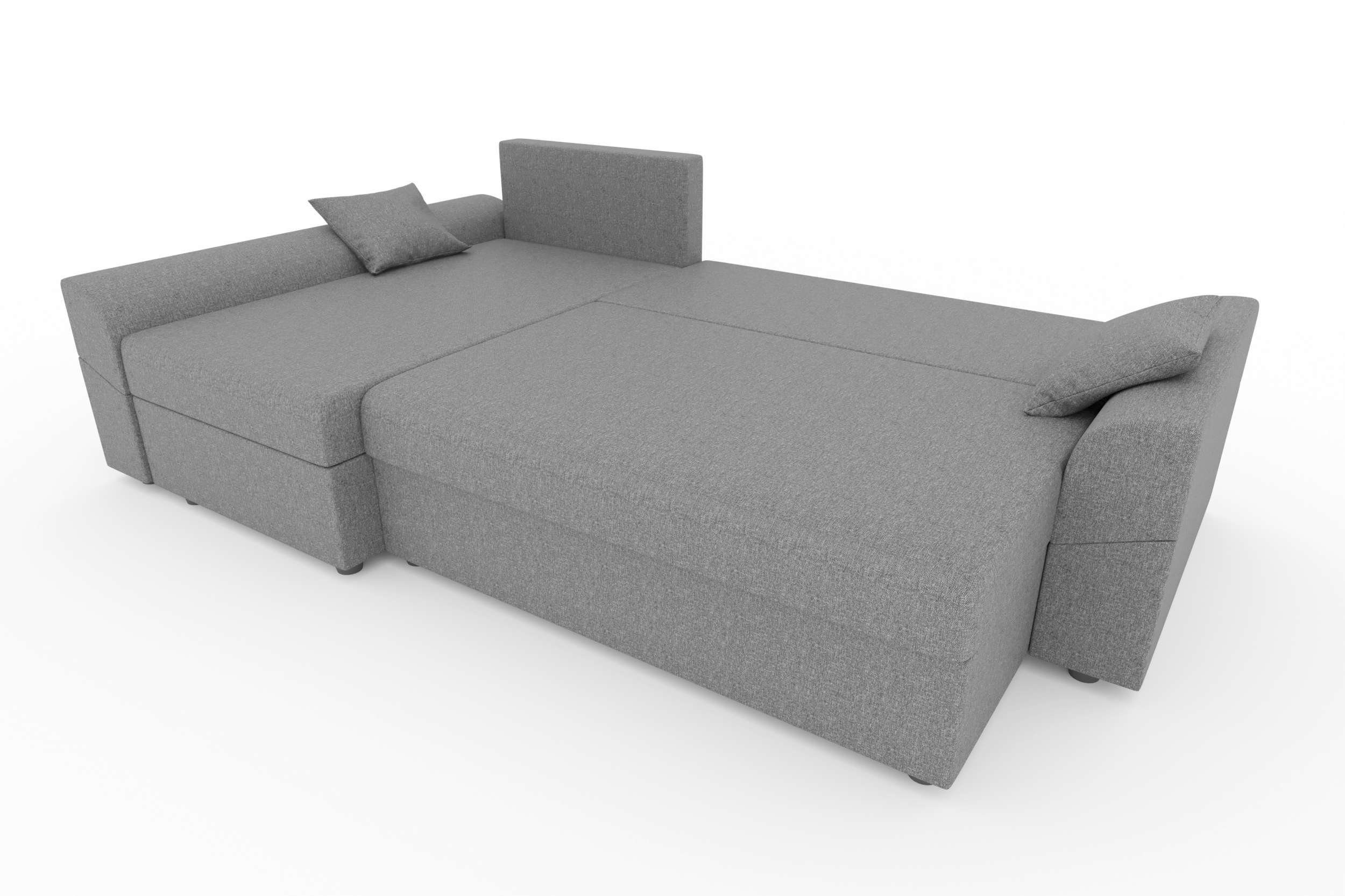Eckcouch, L-Form, Sofa, Bettkasten, Ecksofa Aurora, mit Bettfunktion, Design Modern mit Sitzkomfort, Stylefy