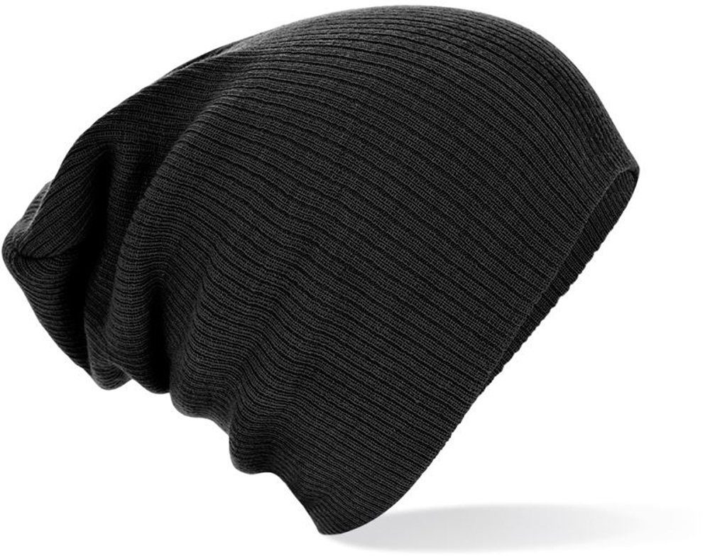 Goodman Design Slouch Black Beanie Doppelt Winter Beanie Soft-Touch gestrickt Strickmütze