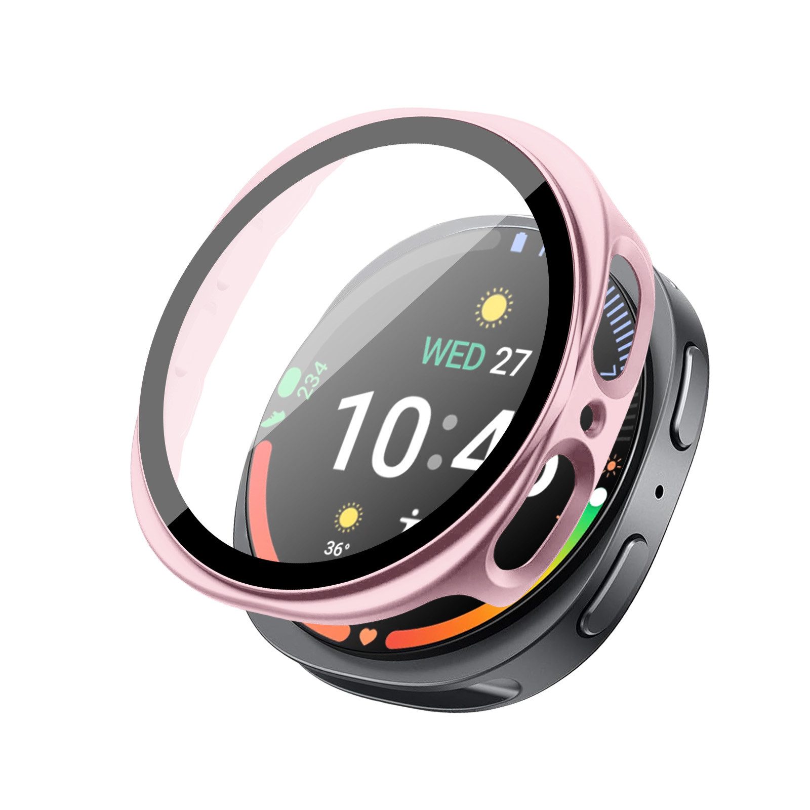 Tec-Expert Smartwatch-Hülle Hülle mit integriertem Displayschutz für Samsung Galaxy Watch8 40 mm 40 mm, Rundum Schutz Cover Case Bumper stoß-und kratzfest robust
