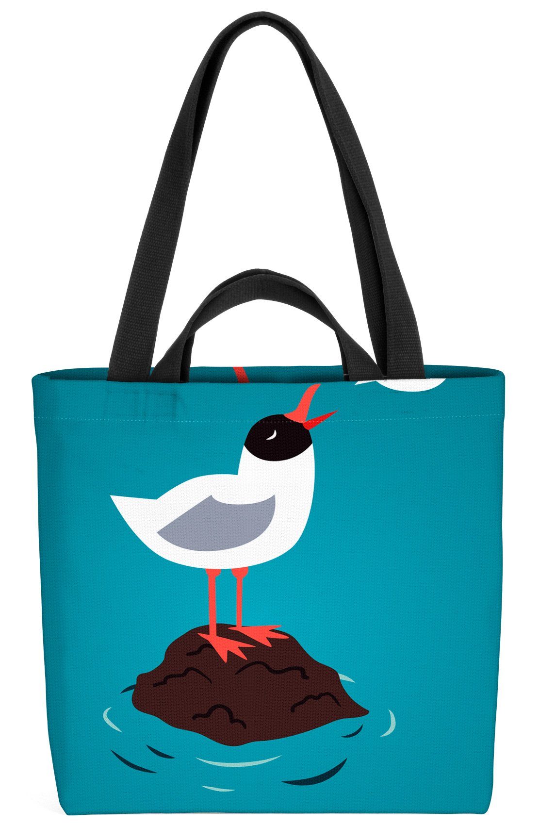 VOID Henkeltasche (1-tlg), Möwe Valentinstag Grafik Meer H Seemöwe Liebe Rostock Vogel Muttertag