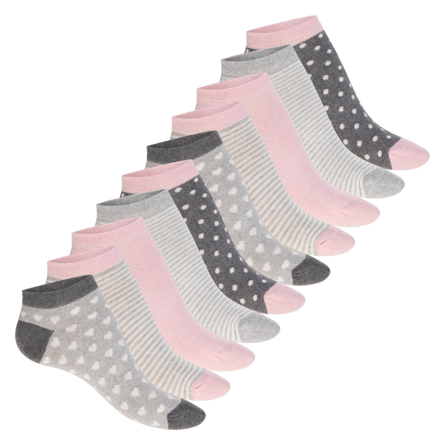 celodoro Sneakersocken Eco Sneaker Baumwolle mix aus Damen Socken (10 Kurzsocken Paar), pastell