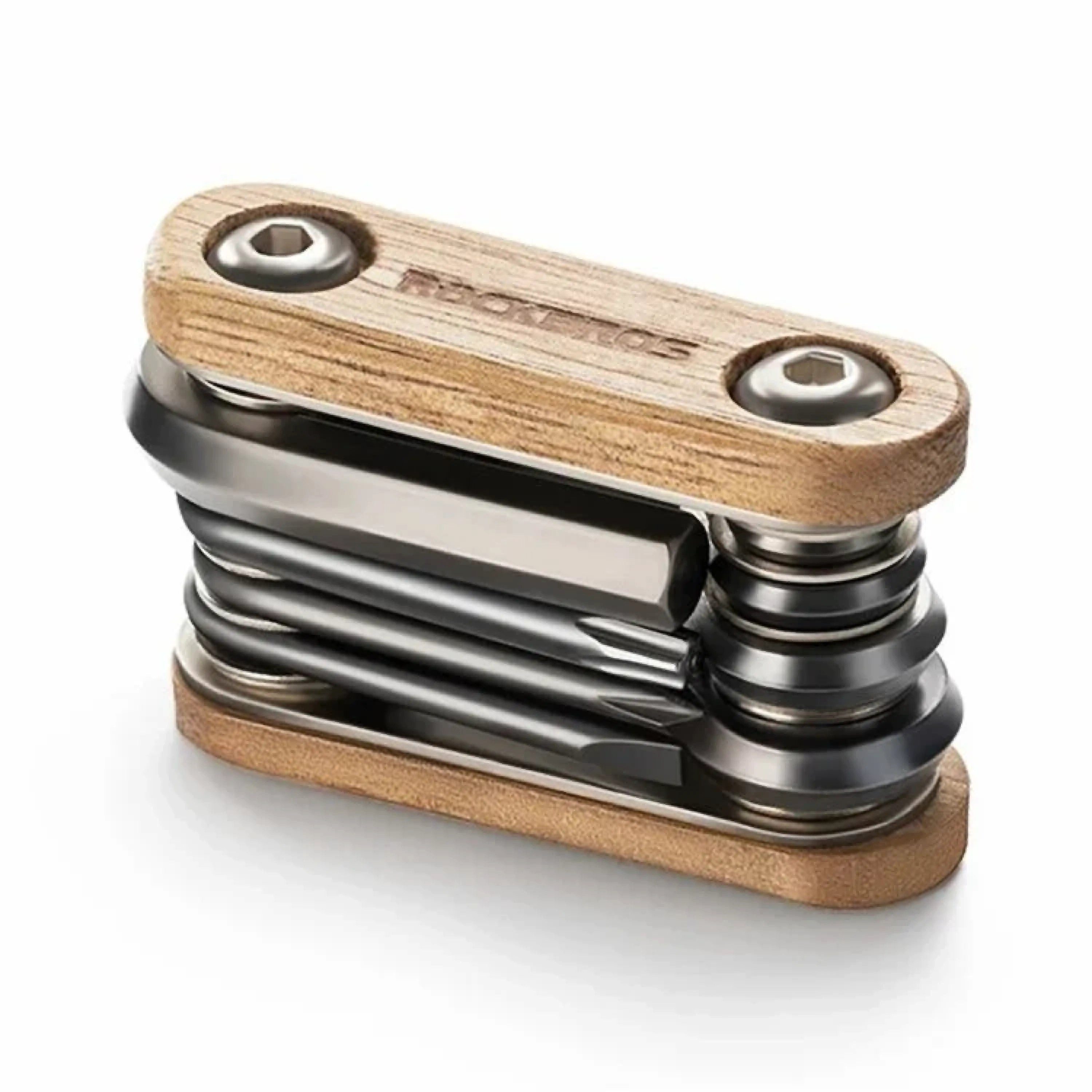 Sport-Knight® Multitool Fahrrad Multitool 8-in-1 Edelstahl / Holz MTB Werkzeugset