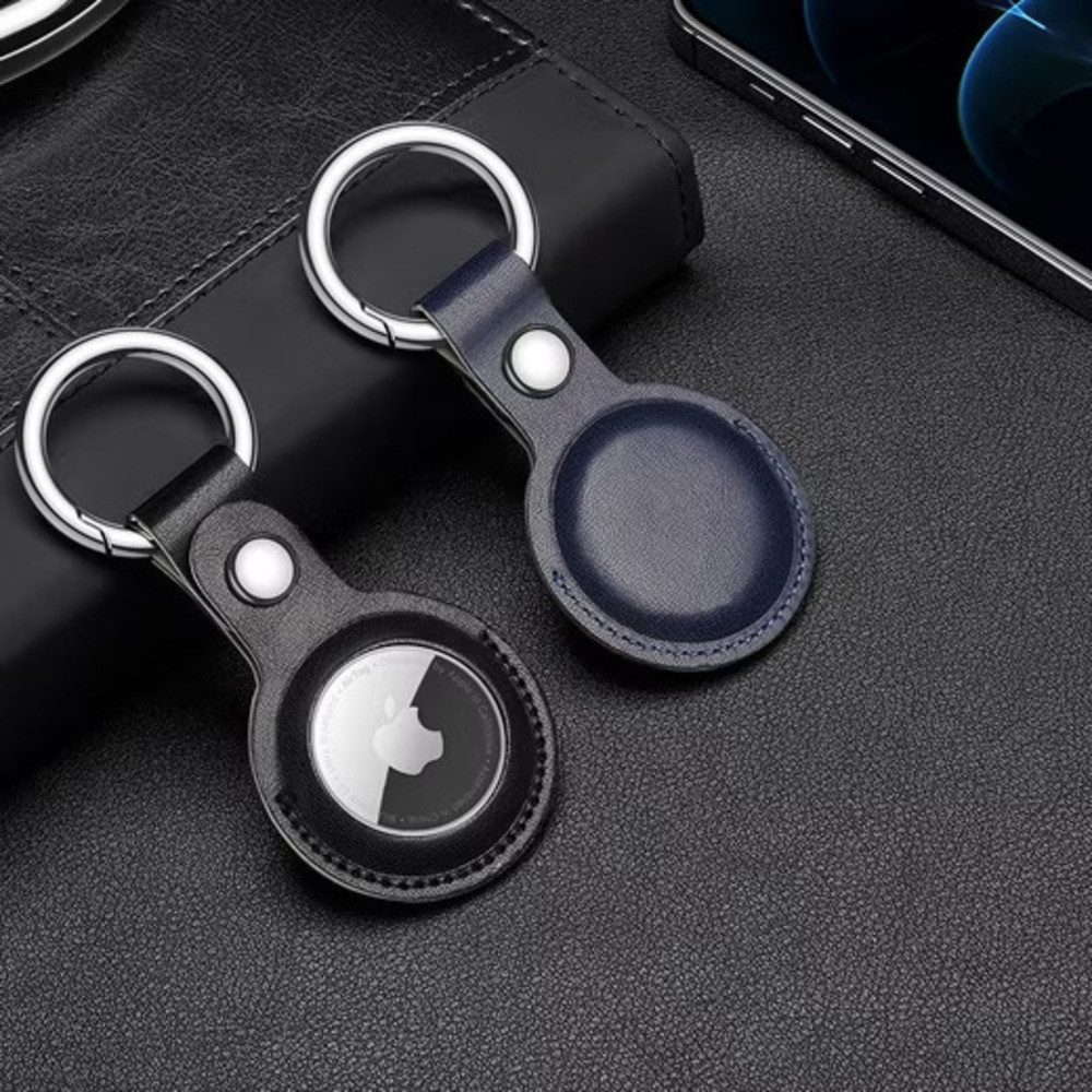 Futurea Schlüsselanhänger Schutz Hülle & Case für Apple AirTag mit Leder Optik (1-tlg), Leder Optik, Schutzhülle, für Apple AirTag